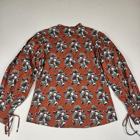 Victoria Dunn Billy Blouse Cinnamon Carnation Top Western Boho Cotton Womens S - Picture 6 of 13